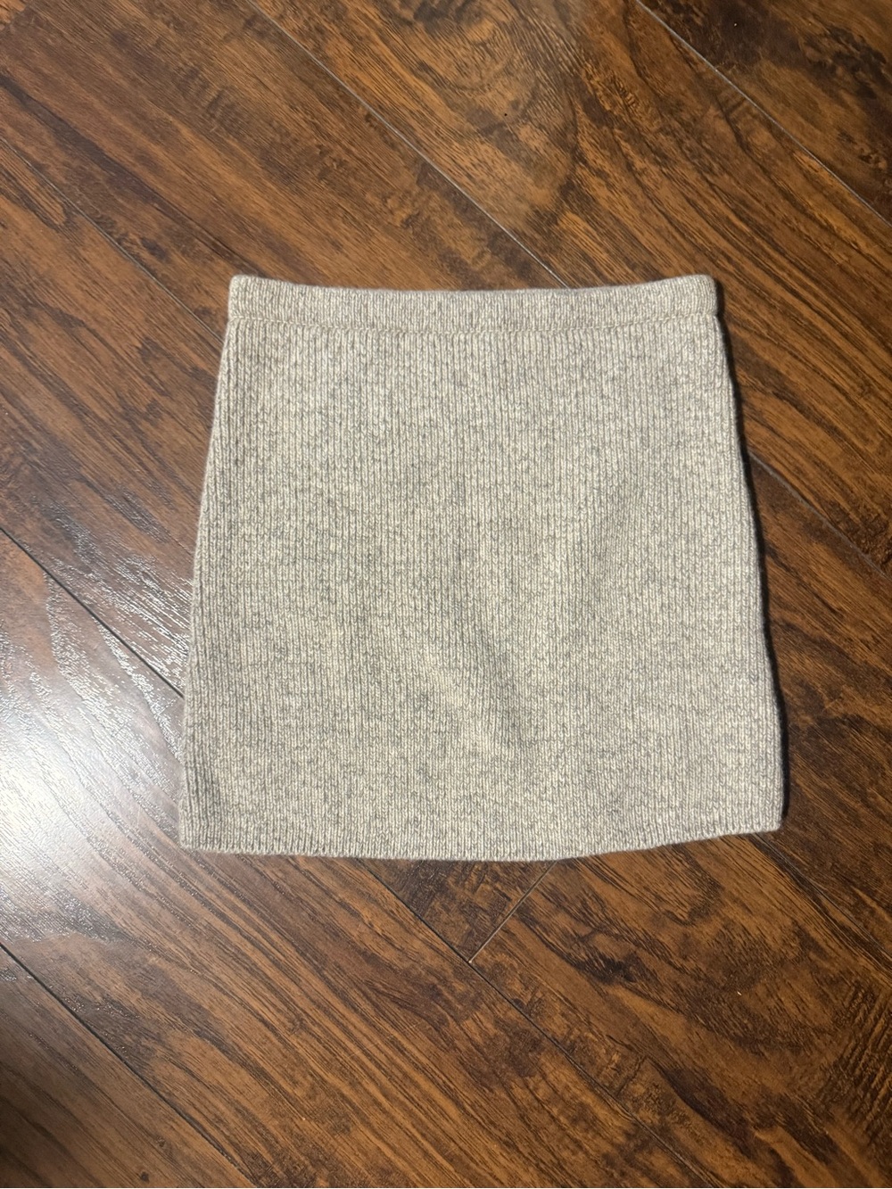 Zara Ribbed Knit Mini Skirt - Light Beige
